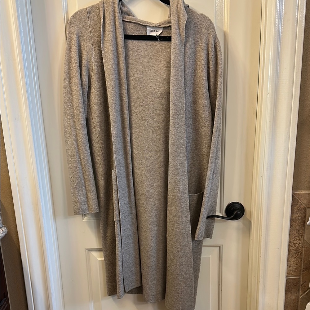 Cozy Gray Open-Front Cardigan